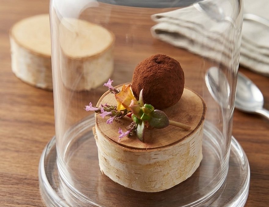 Cocoa Truffle under Cloche