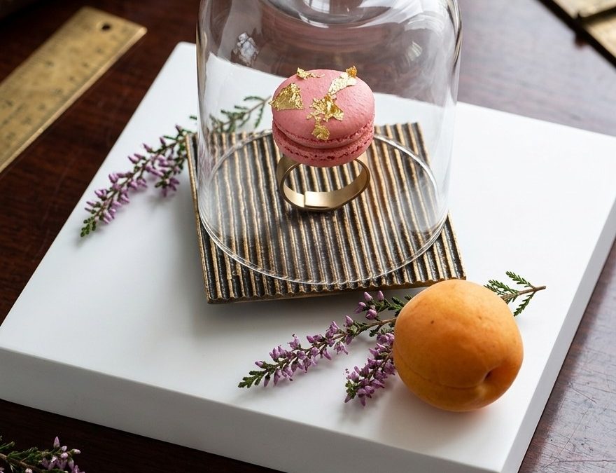 Gold-Leaf Pink Macaron