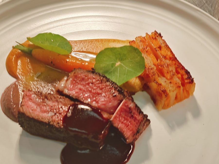 Seared Steak with Potato Pavé